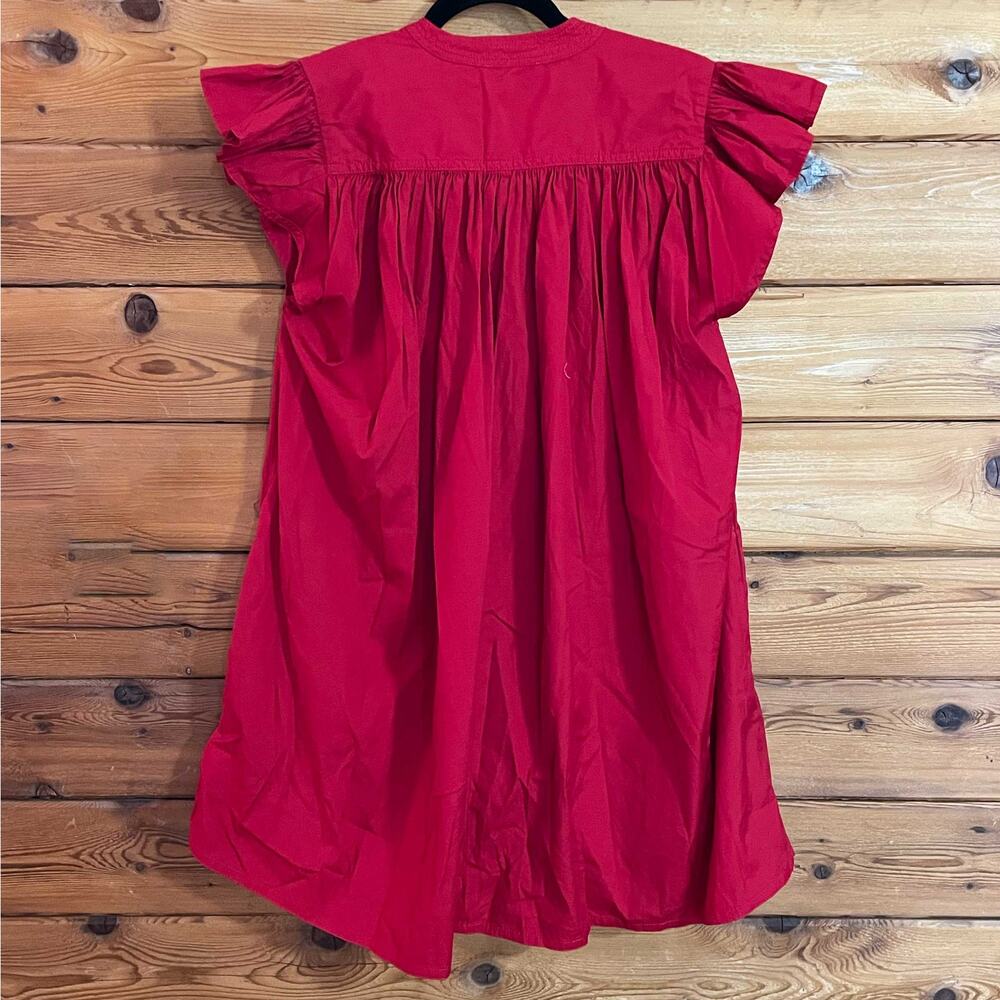 Madewell Flutter Sleeve Button-Front Mini Dress R… - image 2